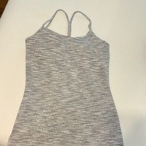 Lululemon Athletica Gray and White Sleeveless Fitted Camisole